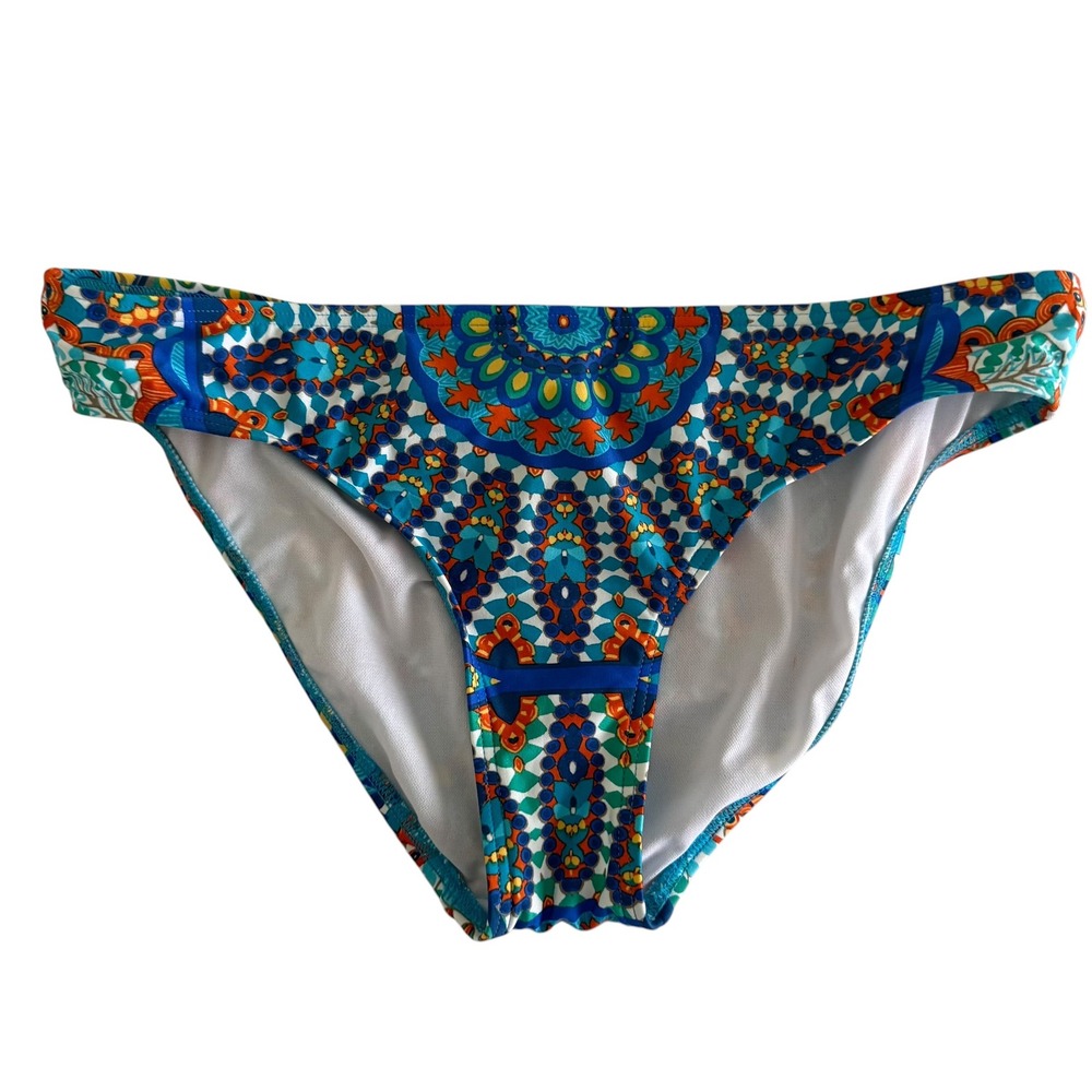GIBSONโ LATIMER Blue and Multicolor Medallion Ladies Swim Bottoms, M